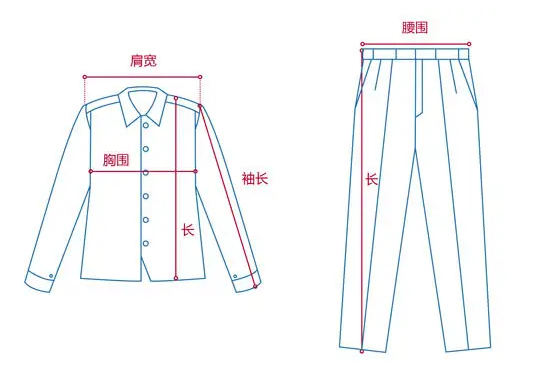 定做工作服測(cè)量展示圖，短袖工作服定做，冬季工作服定做