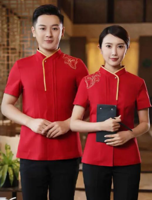 工作服，酒店工作服，紅色酒店工作服，工作服制服
